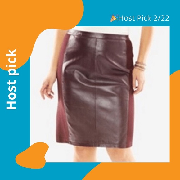 Jessica London Dresses & Skirts - 🥶Leather &Ponte Side Panel Skirt